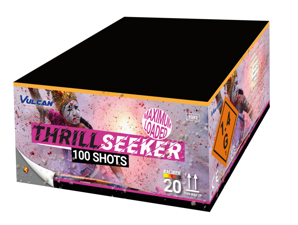 Thrill Seeker 100s Pyromould Cake 20mm IN STOCK 1st Galaxy Fireworks