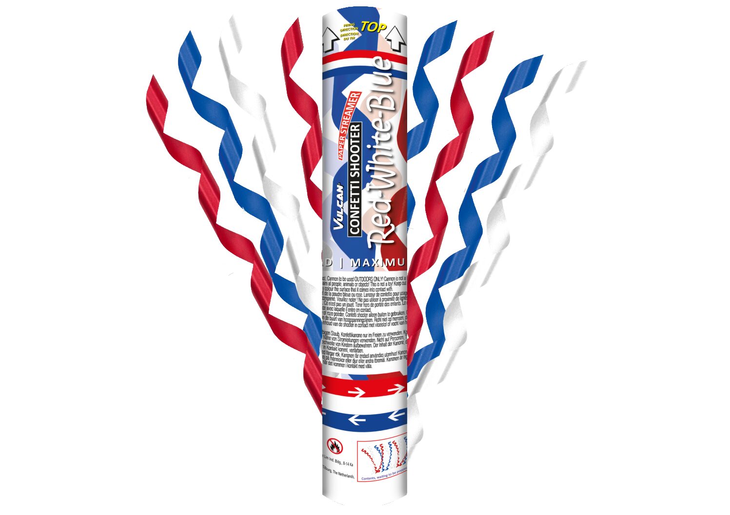 Confetti Shooter 30cm - Red/White/Blue